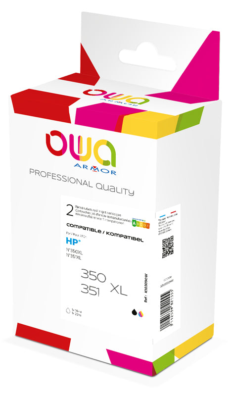 Hp Pack2 - Hp350xl/351Xl - Remanufactured Ink Cartridges Owa - High Capacity - 1X Black, 1X 3 Colours