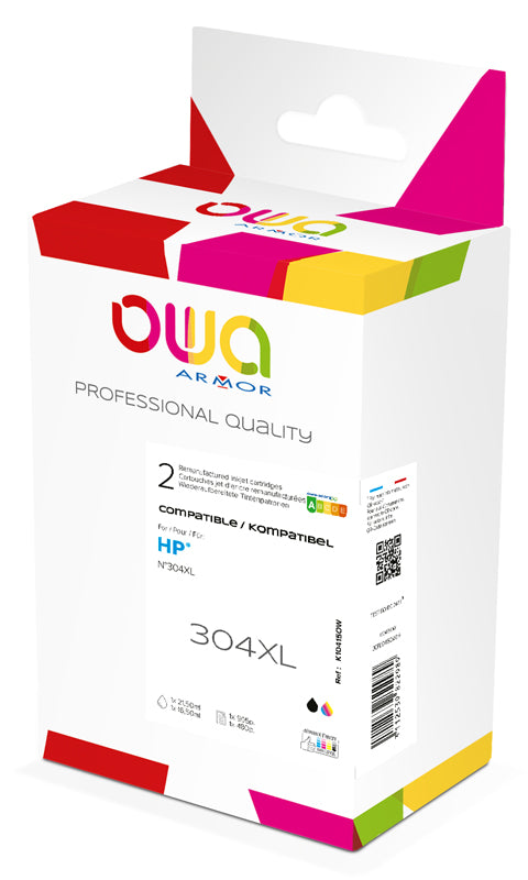 Hp Pack2 - Hp 304Xl - Remanufactured Ink Cartridges Owa - High Capacity - 1X Black, 1X 3 Colours