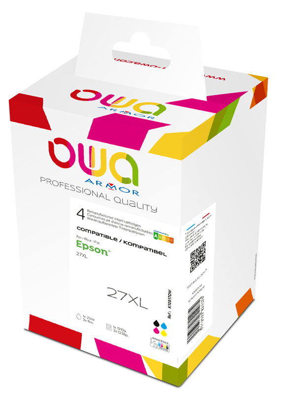 Epson Pack4 - Epson 27Xl - Remanufactured Ink Cartridges Owa - High Capacity - 1X Black, 1X Cyan, 1X Magen