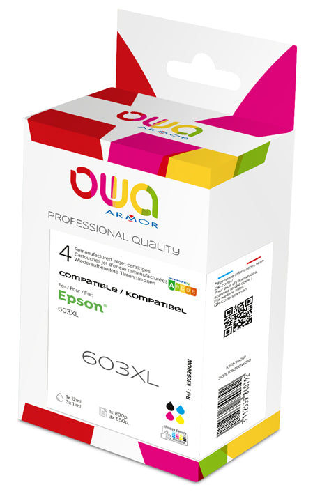 Epson Pack4 - Epson 603Xl - Remanufactured Ink Cartridges Owa - High Capacity - 1X Black, 1X Cyan, 1X Mage