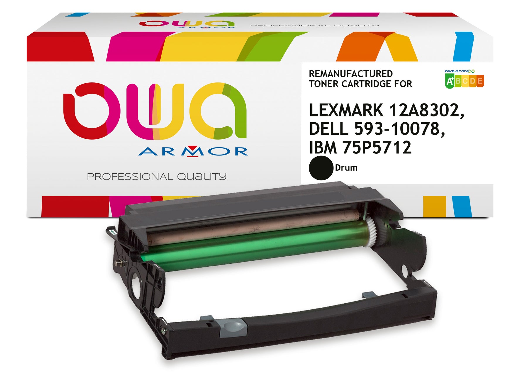 Lexmark Lexmark 12A8302, Dell 593-10078, Ibm 75P5712 - Remanufactured Drum Owa - High Capacity - Black