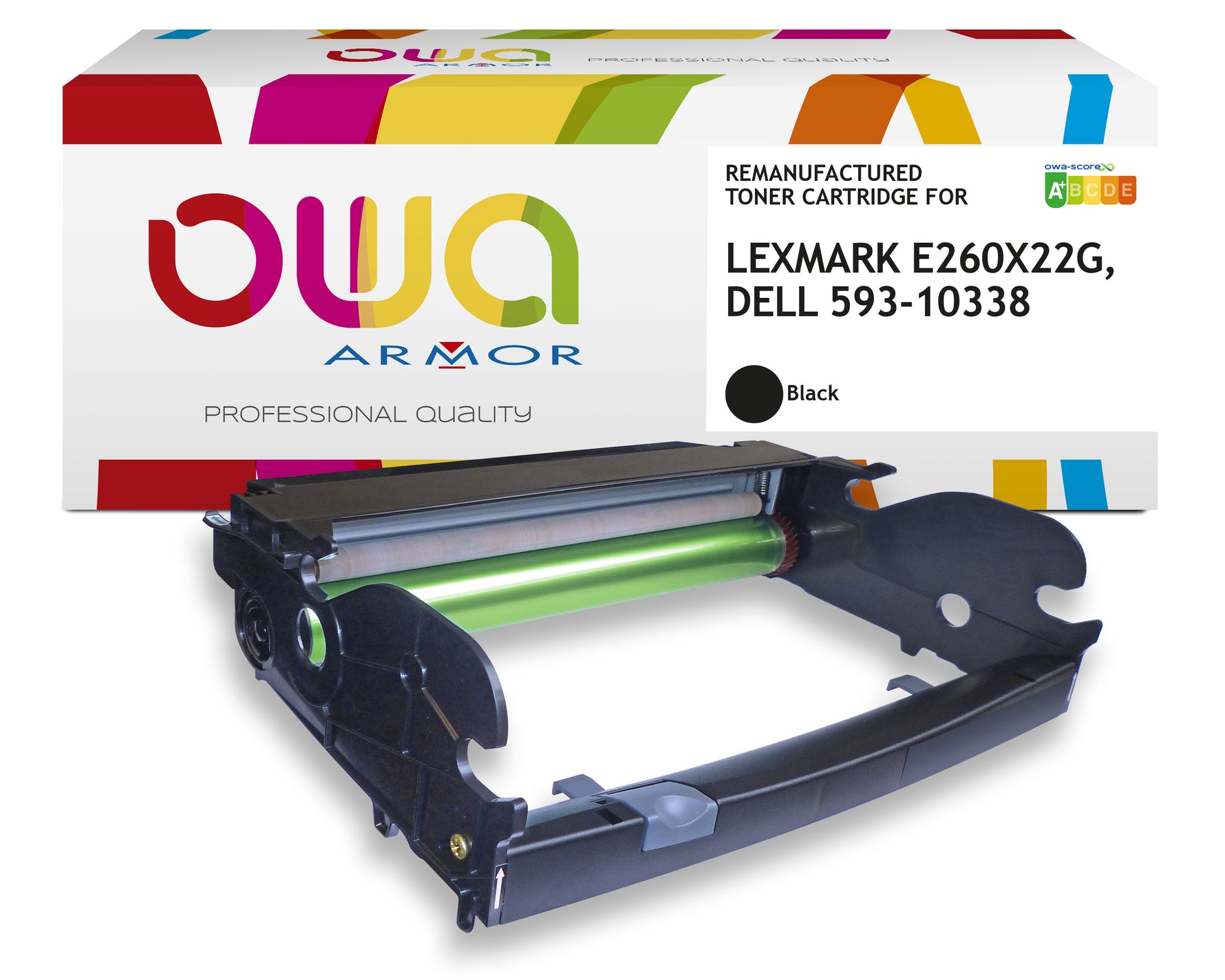 Lexmark Lexmark E260x22g, Dell 593-10338 - Remanufactured Drum Owa - Black
