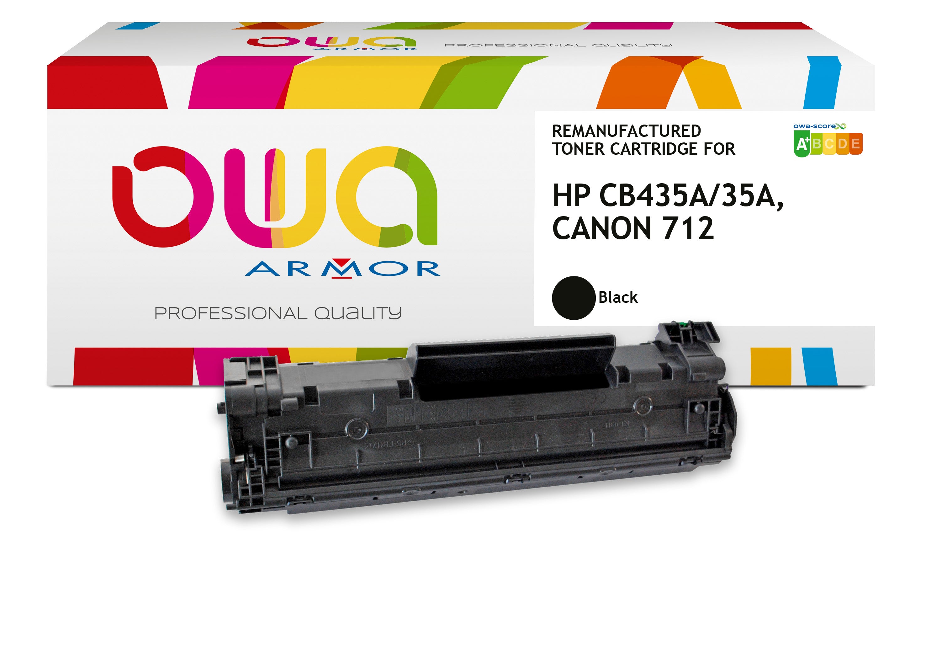 Hp Canon 712, Hp Cb435a - Remanufactured Toner Owa - Extra High Capacity - Black