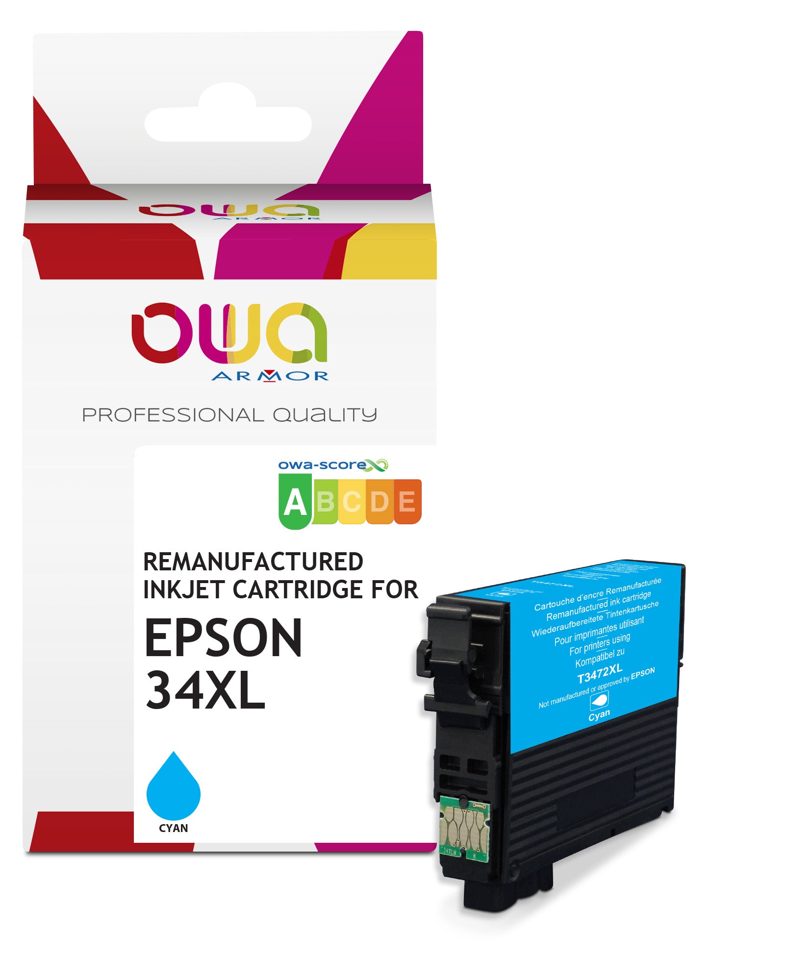 Epson Epson 34_Stdxl - Remanufactured Ink Cartridge Owa - High Capacity - Cyan
