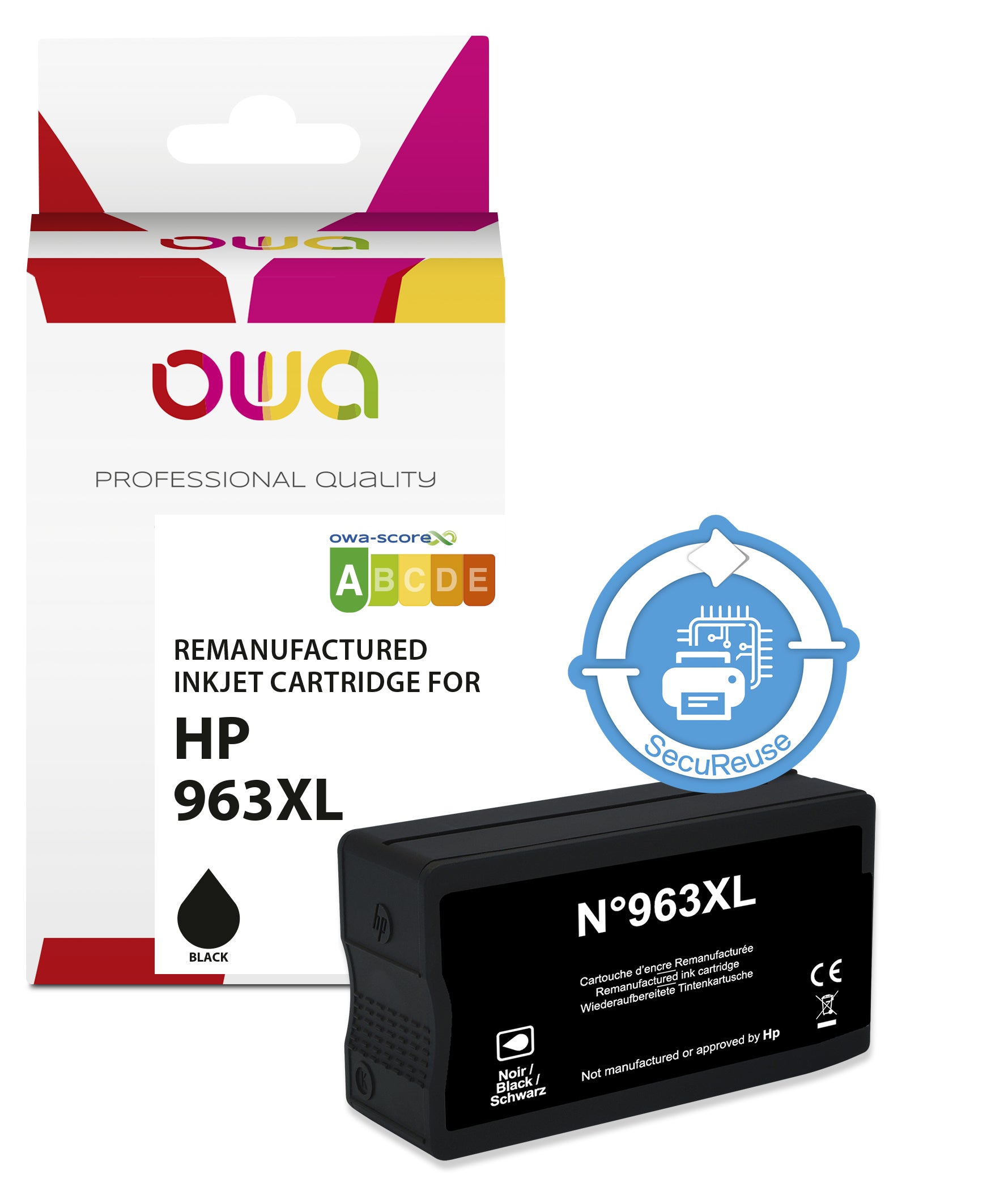 Hp Hp 963Xl - Remanufactured Ink Cartridge Owa - High Capacity - Black