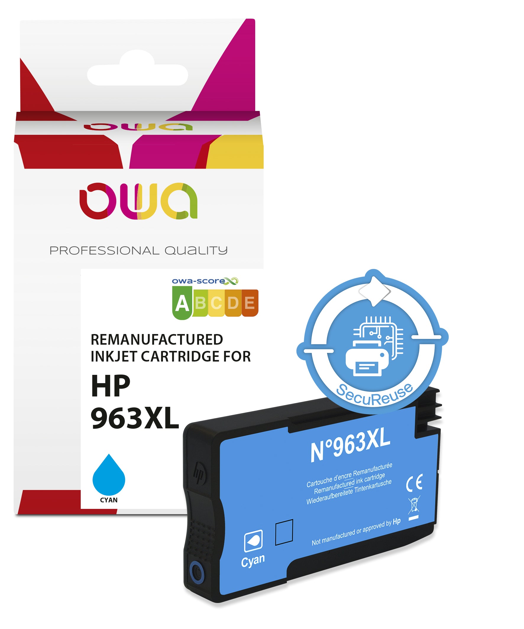 Hp Hp 963Xl - Remanufactured Ink Cartridge Owa - High Capacity - Cyan