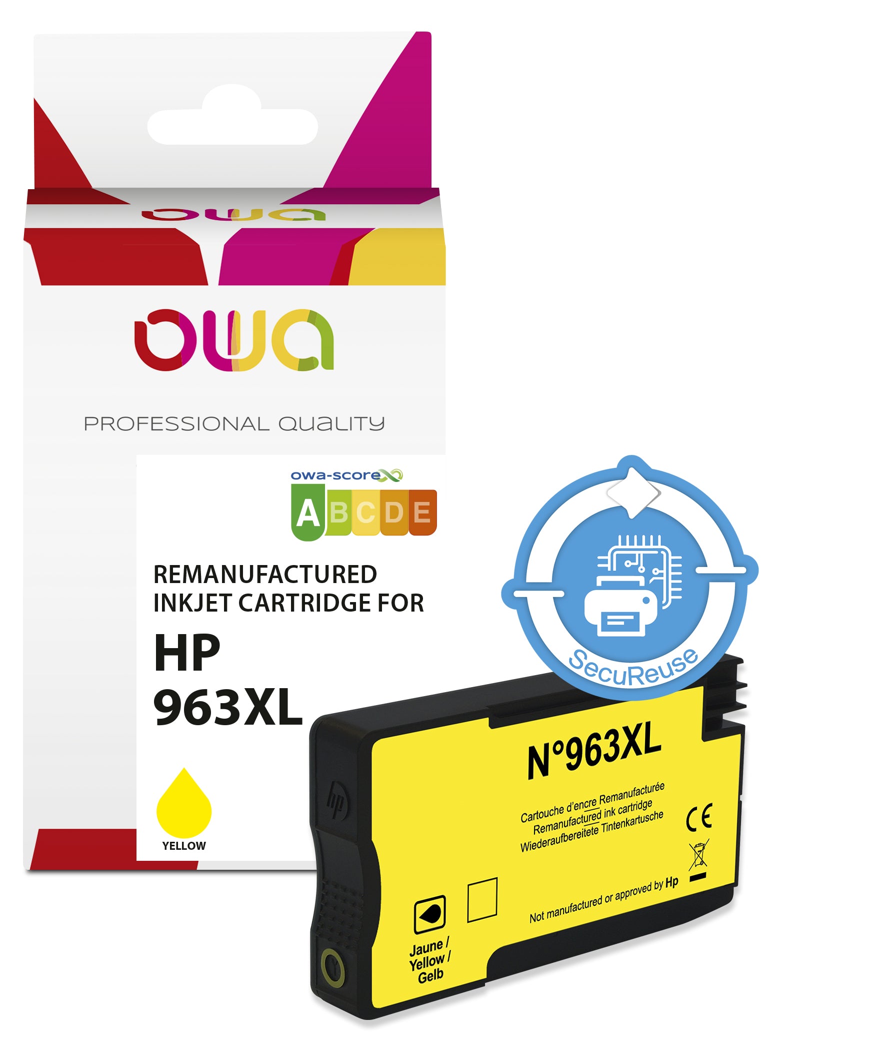 Hp Hp 963Xl - Remanufactured Ink Cartridge Owa - High Capacity - Yellow
