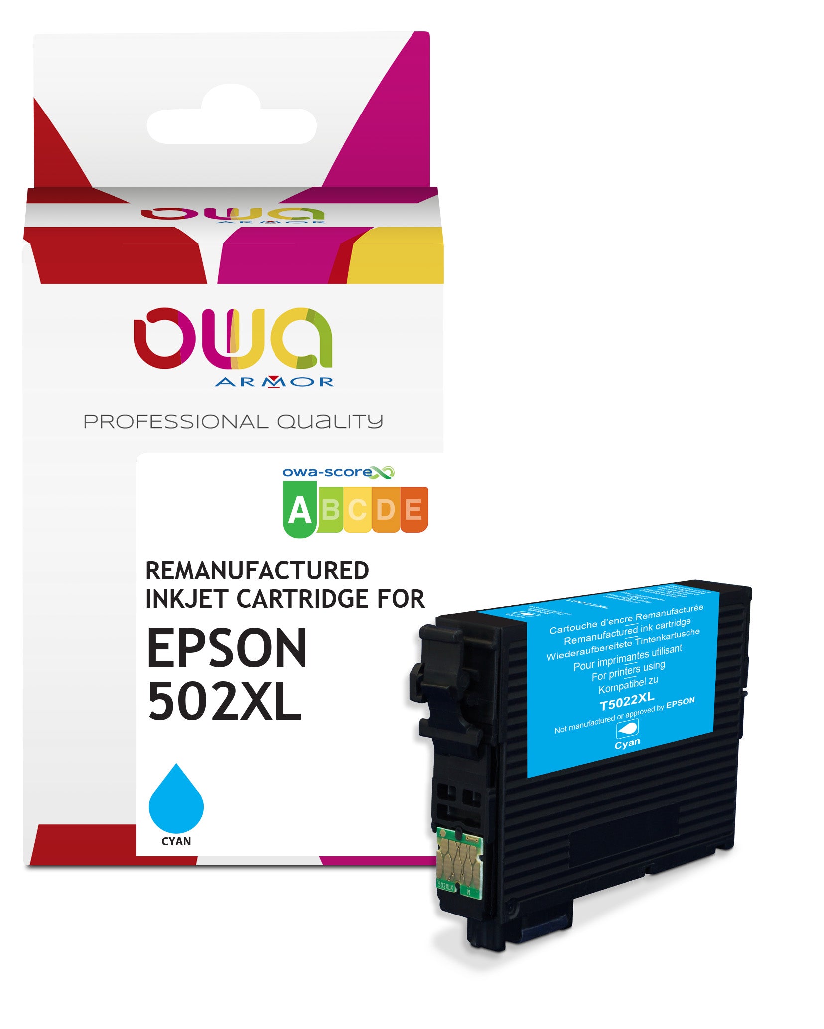 Epson Epson 502Xl - Remanufactured Ink Cartridge Owa - High Capacity - Cyan