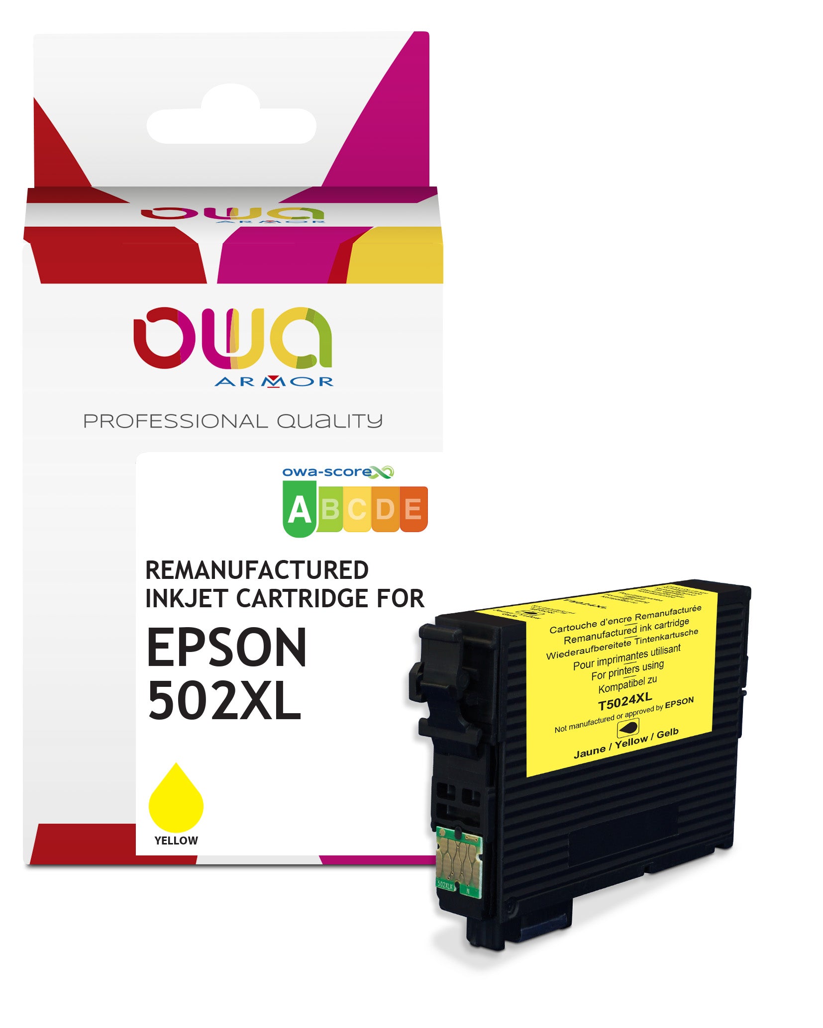 Epson Epson 502Xl - Remanufactured Ink Cartridge Owa - High Capacity - Yellow