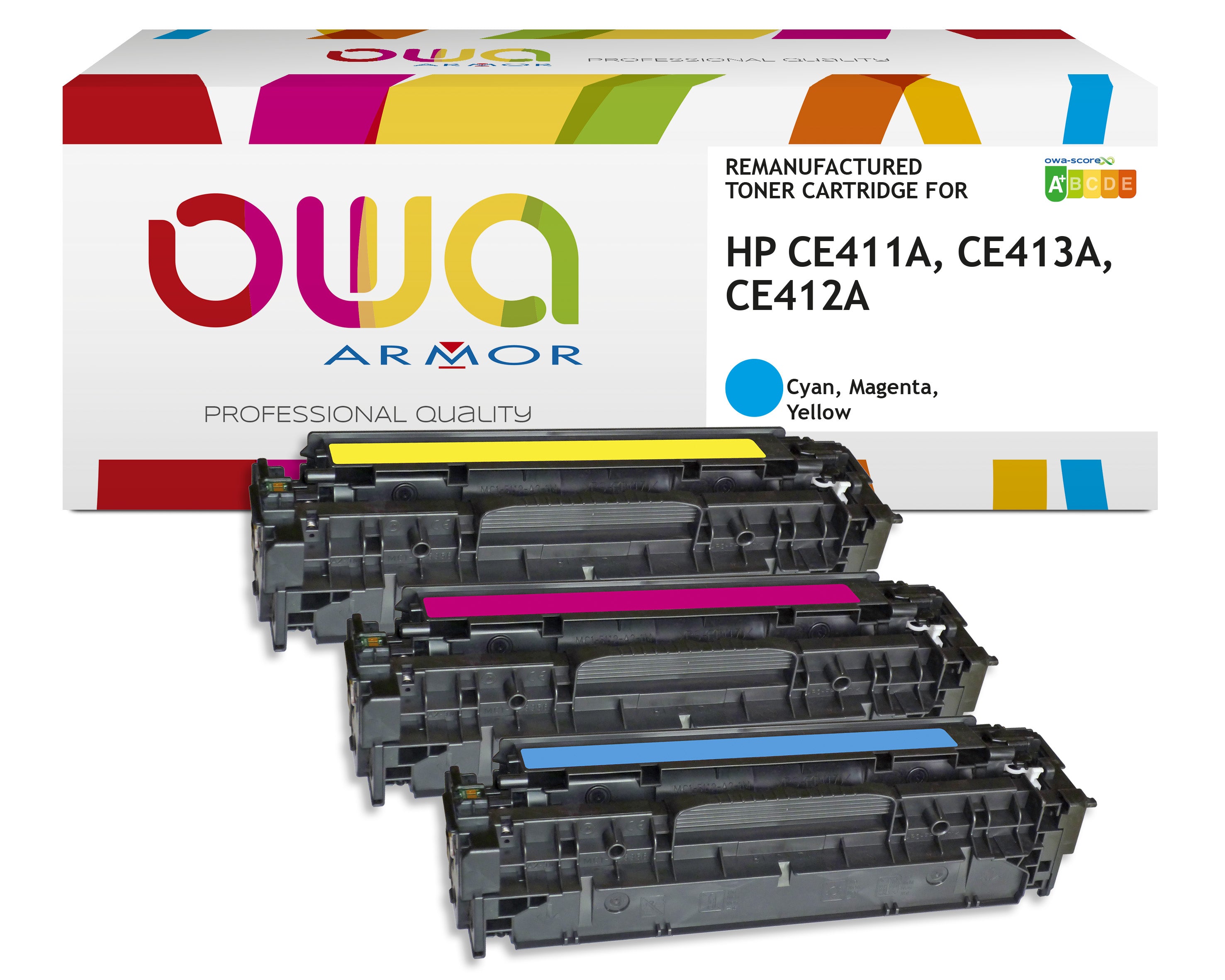 Hp Pack3 - Hp 305A - Remanufactured Toner Owa - 1X Cyan, 1X Magenta, 1X Yellow