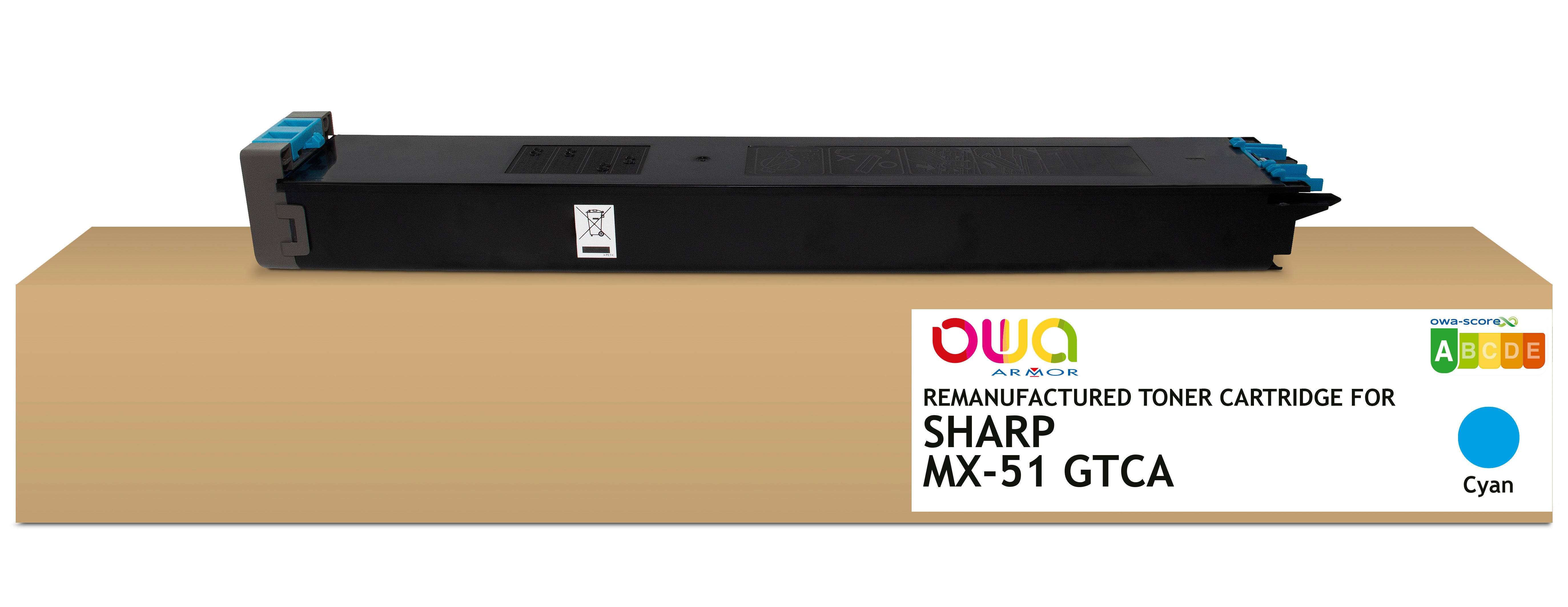 Sharp Sharp Mx-51 Gtca - Remanufactured Toner Owa - Cyan