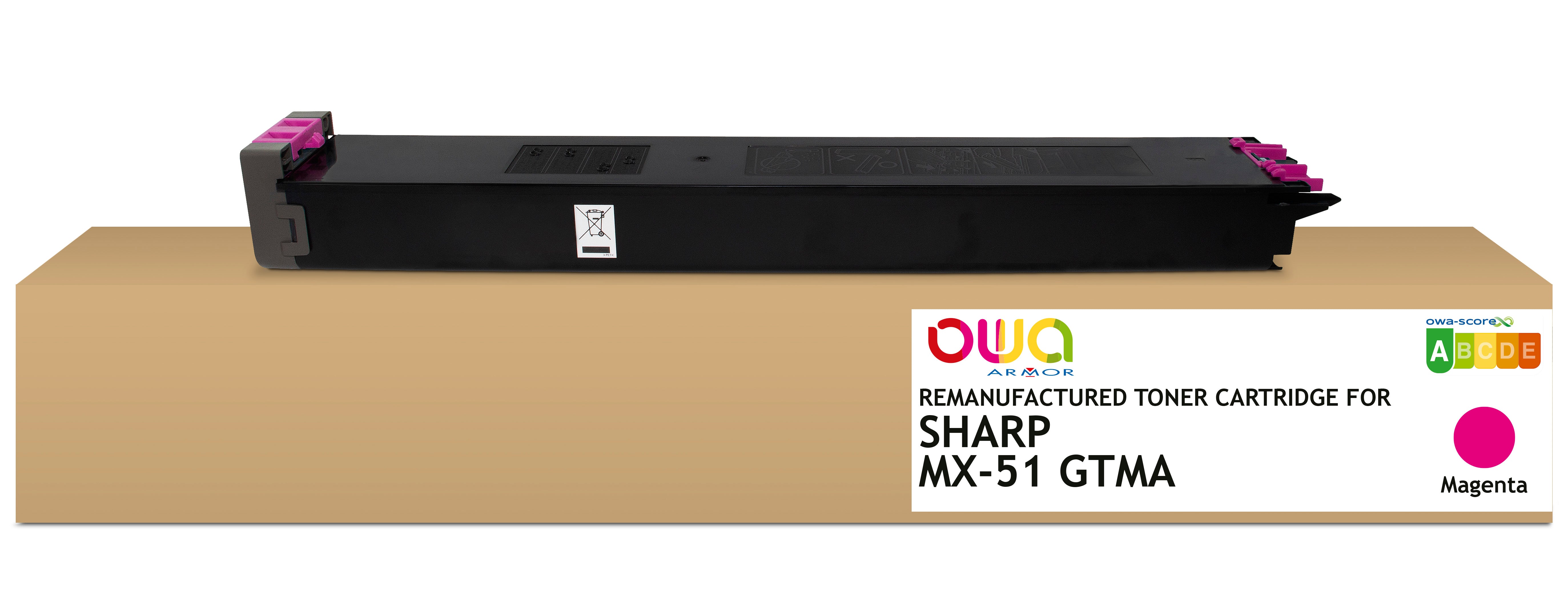 Sharp Sharp Mx-51 Gtma - Remanufactured Toner Owa - Magenta