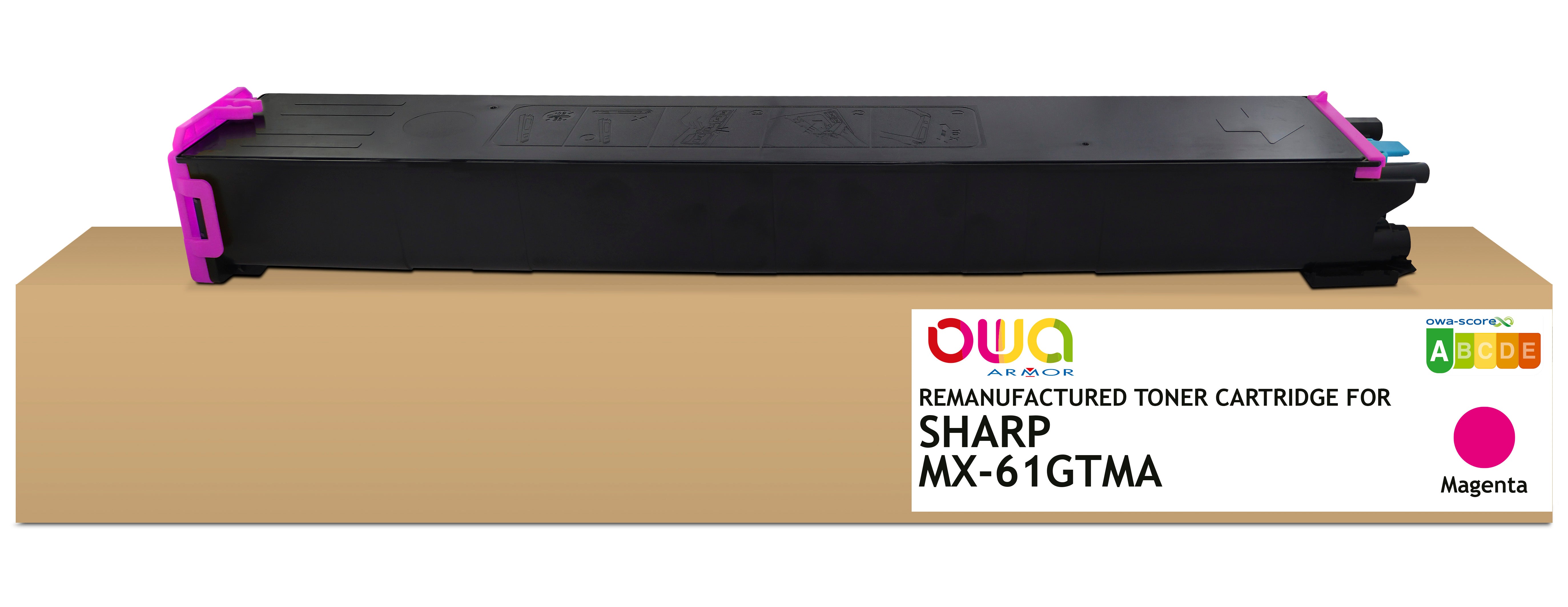 Sharp Sharp Mx-61 Gtma - Remanufactured Toner Owa - Magenta