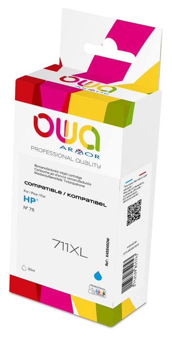 Hp Hp 711 - Remanufactured Plotter Ink Cartridge Owa - High Capacity - Cyan
