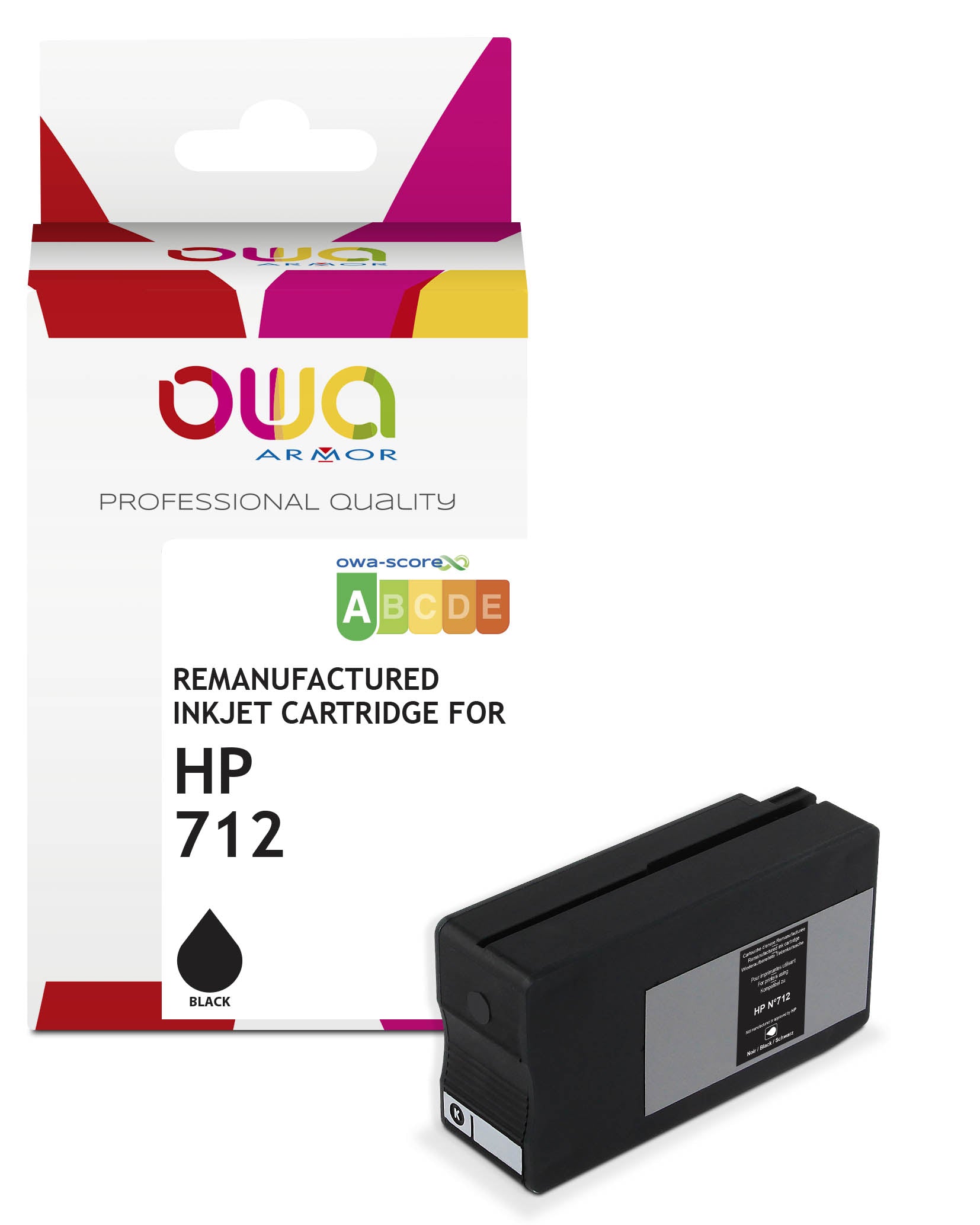 Hp Hp 712 - Remanufactured Plotter Ink Cartridge Owa - Black
