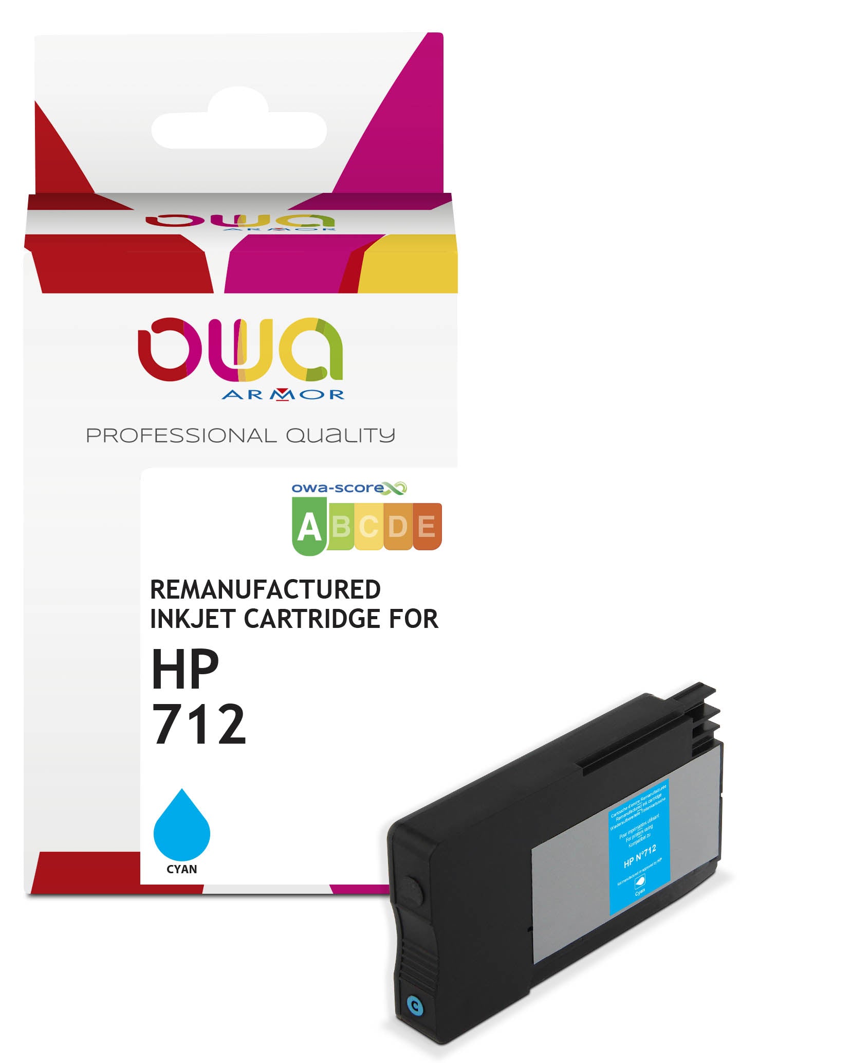 Hp Hp 712 - Remanufactured Plotter Ink Cartridge Owa - Cyan