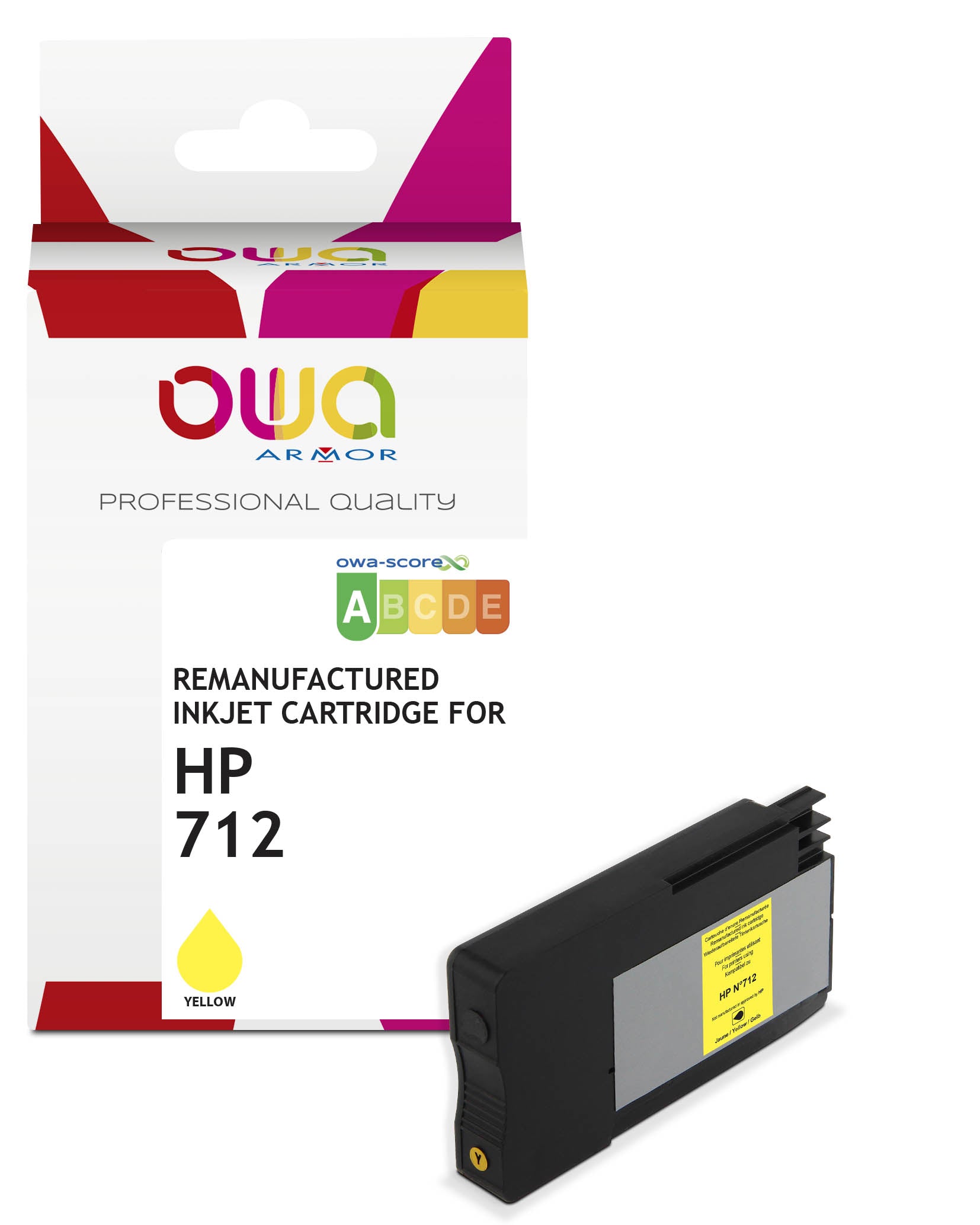 Hp Hp 712 - Remanufactured Plotter Ink Cartridge Owa - Yellow