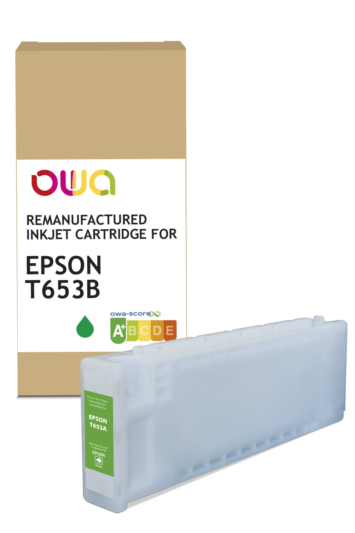 Epson Epson C 13 T 653B00 - Remanufactured Plotter Ink Cartridge Owa - Green